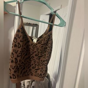 Cropped Cheetah Print Top